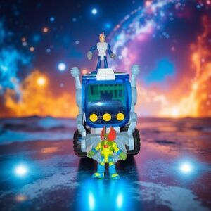 2011 Fisher Price Imaginext Moon Space Station Moon Hauler Alien & Astronaut